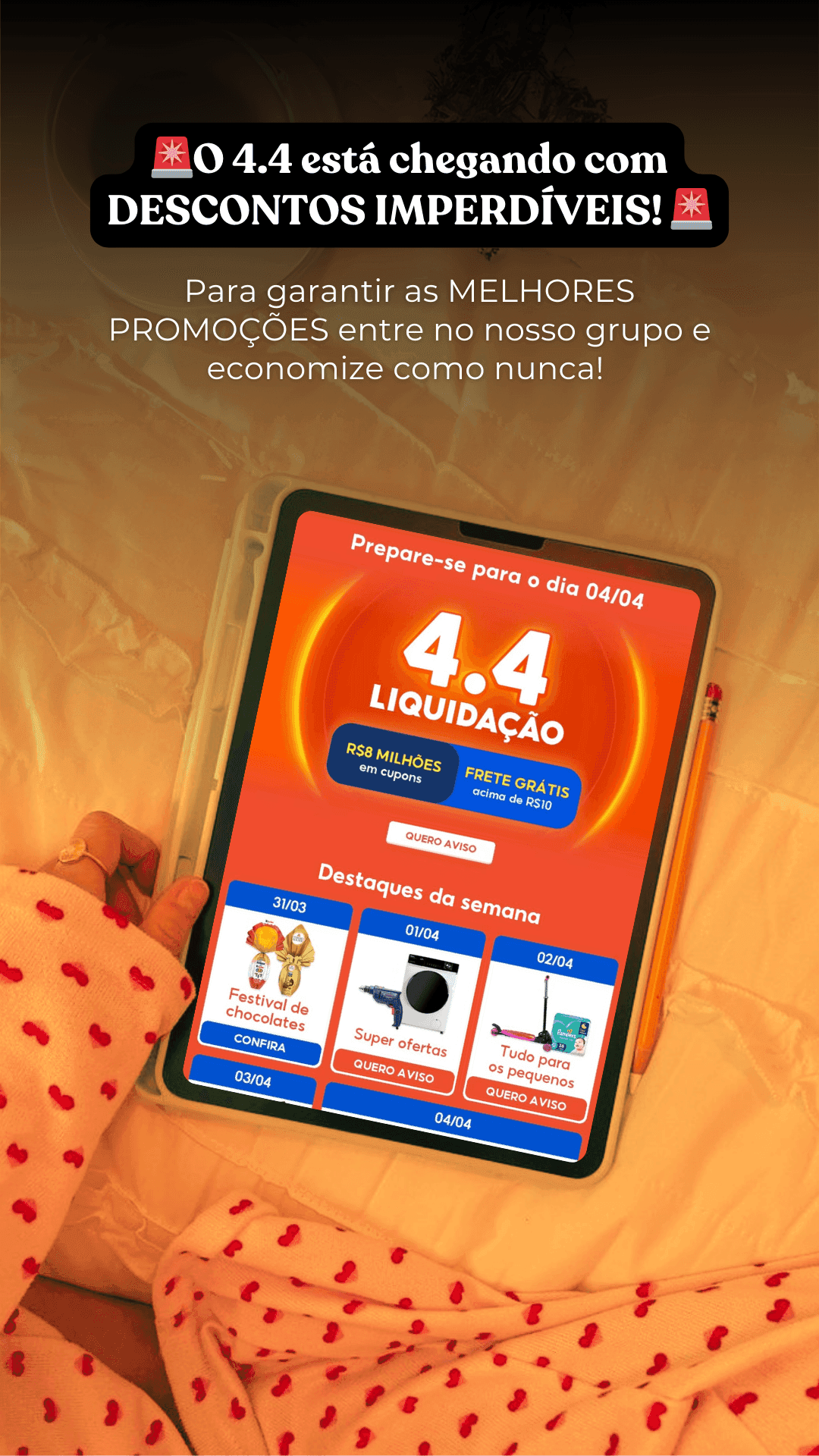 Chamada pronta para grupos e aquecimento de audiência