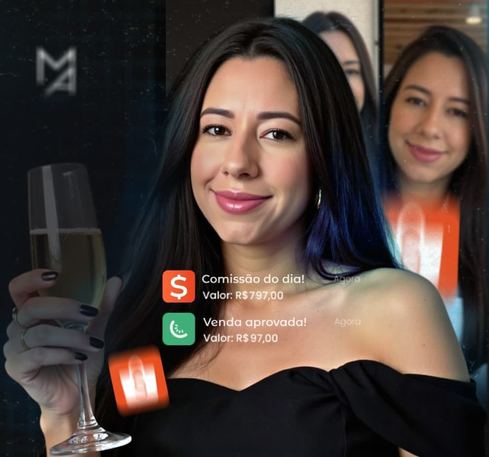 Cintya Clemente comemorando comissões aprovadas como afiliada